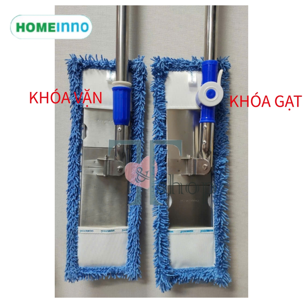 [HỎA TỐC] Cây Lau Nhà Bản Inox Tấm Lau San Hô 45cm Homeinno Cán Rút KHÓA VẶN / KHÓA GẠT Kéo Dài 1m45