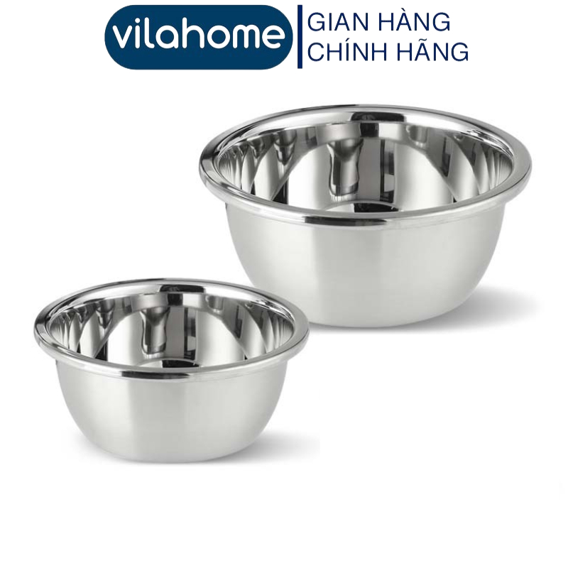 Thau Inox 28cm Vilahome, Chậu Sâu Lòng Viền Bo Tròn Dùng Trộn Bột, Đựng ...