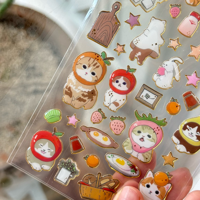 Stickers - Tờ Nhãn Dán Nổi CRYSTAL MEOW Viền Nhũ Vàng | Shopee Việt Nam