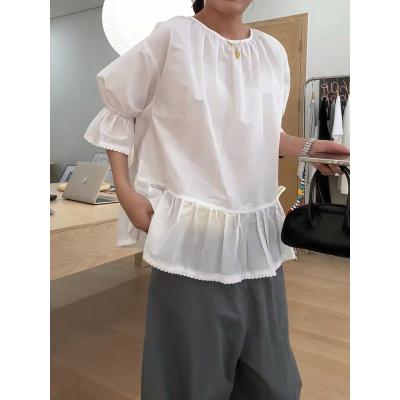 Áo kiểu nữ tay lỡ phối ren Onni st