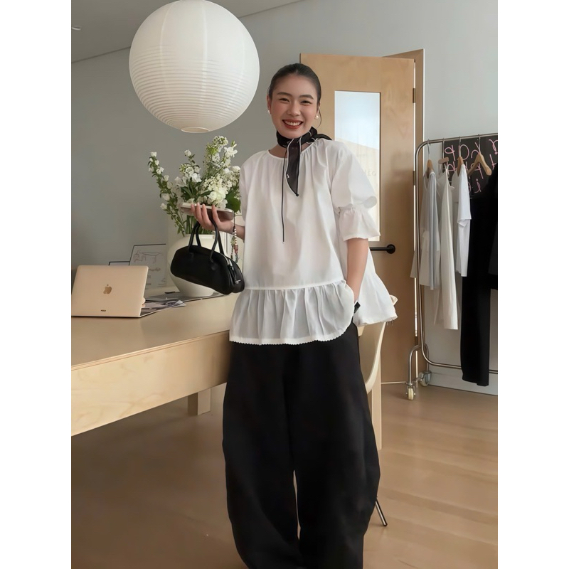 Áo kiểu nữ tay lỡ phối ren Onni st