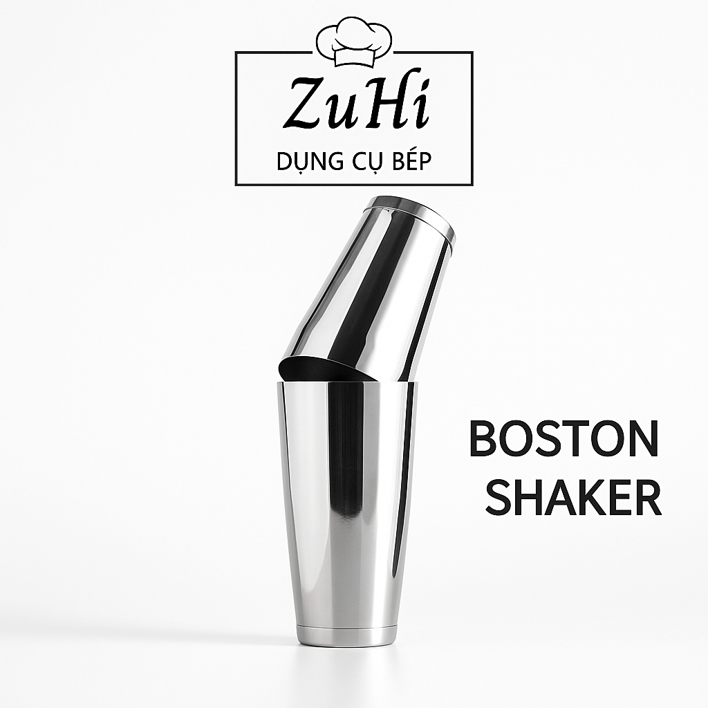 Bình boston shaker 2 mảnh inox cao cấp dùng lắc trộn đồ uống cocktail ...