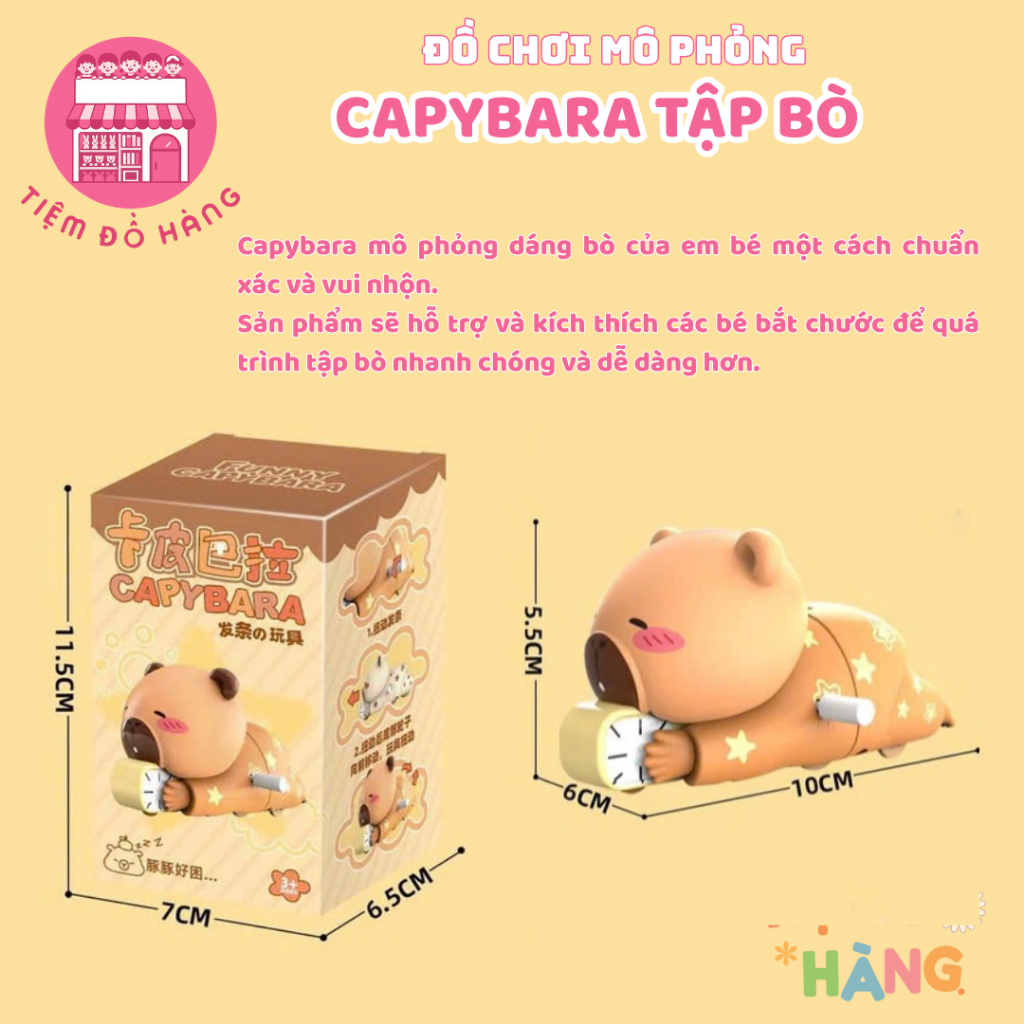 Đồ Chơi Capybara Vặn Cót Ôm Đồng Hồ Ngủ Nướng Tự Động Di Chuyển