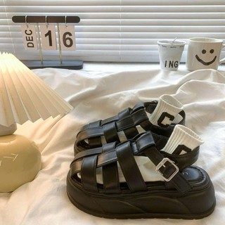 Sandal nữ tăng chiều cao sandal rọ nữ đế bánh mì chất da mền siêu bền mã 684