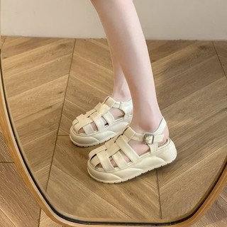 Sandal nữ tăng chiều cao sandal rọ nữ đế bánh mì chất da mền siêu bền mã 684