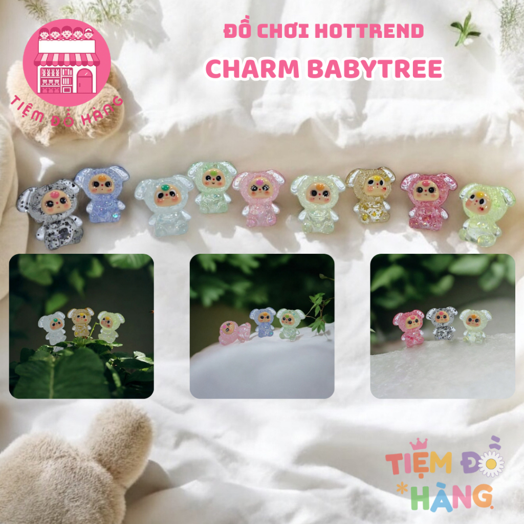Túi Mù Tự Xé Charm Kim Tuyến Baby Three Dễ Thương, Fox Dimo Size Trung Siêu Đẹp
