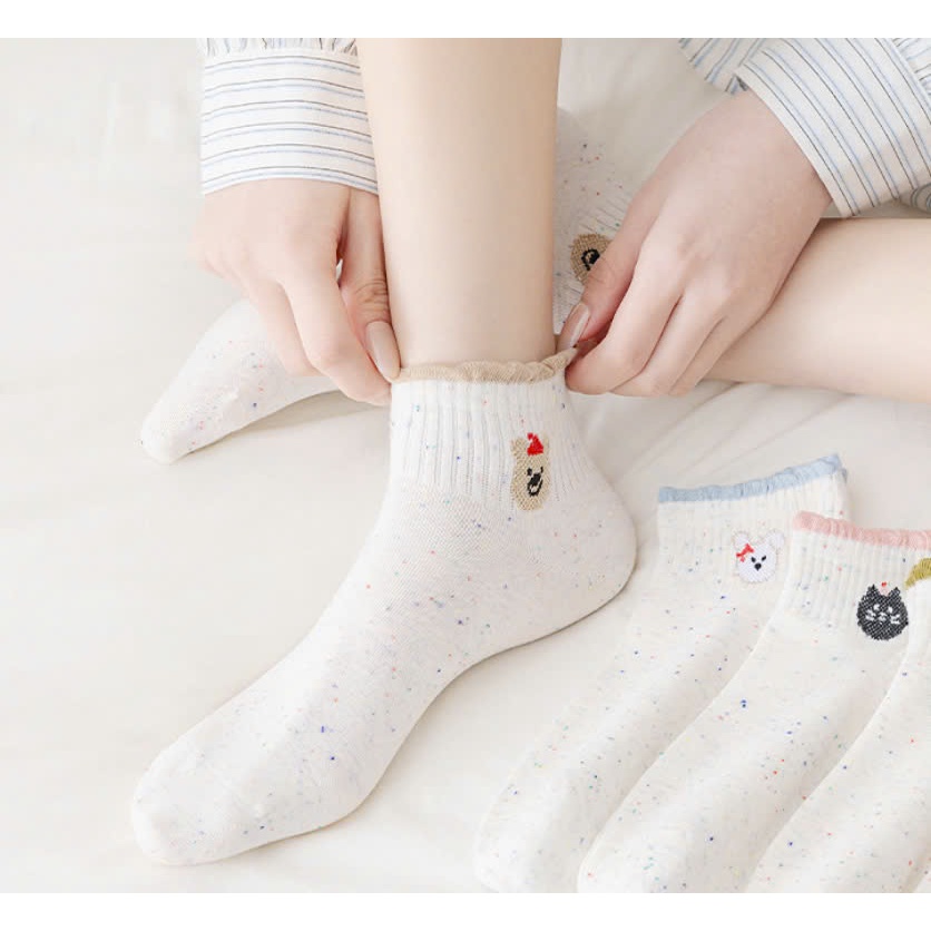 Vớ Tất nữ Icon Mèo & Gấu vảy mực phong cách trẻ trung, năng động.