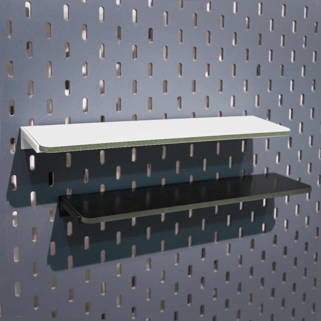 Kệ gỗ Trắng/ Đen cho bảng Pegboard (Kèm chân đỡ) | Phụ Kiện Pegboard Đa Năng