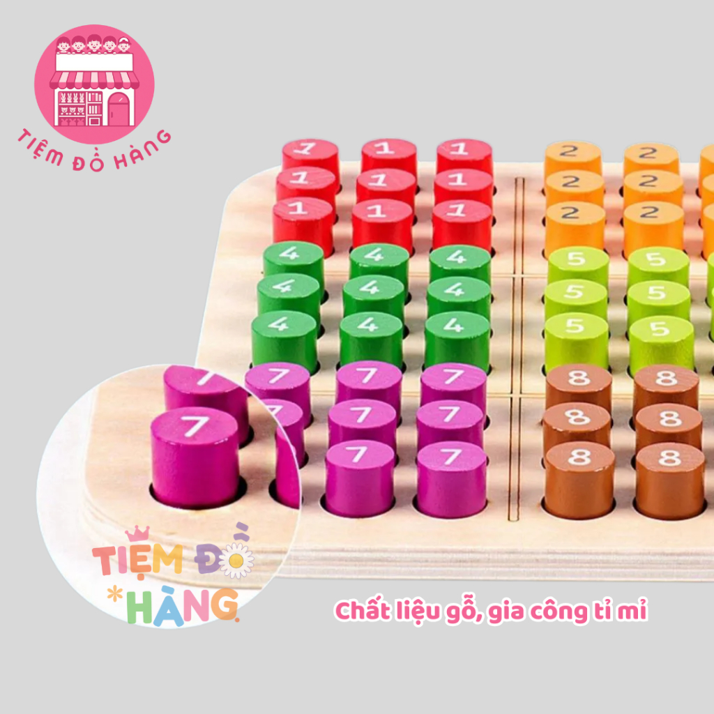 Đồ Chơi Bảng Trò Chơi Sudoku Bằng Gỗ Nhiều Màu Sắc Cho Bé, Đồ Chơi Phát Triển Trí Tuệ