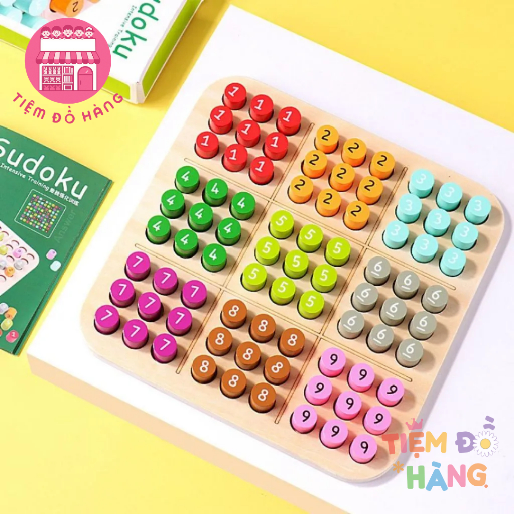 Đồ Chơi Bảng Trò Chơi Sudoku Bằng Gỗ Nhiều Màu Sắc Cho Bé, Đồ Chơi Phát Triển Trí Tuệ