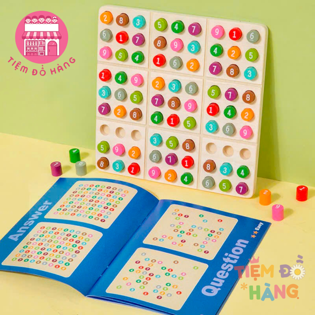 Đồ Chơi Bảng Trò Chơi Sudoku Bằng Gỗ Nhiều Màu Sắc Cho Bé, Đồ Chơi Phát Triển Trí Tuệ