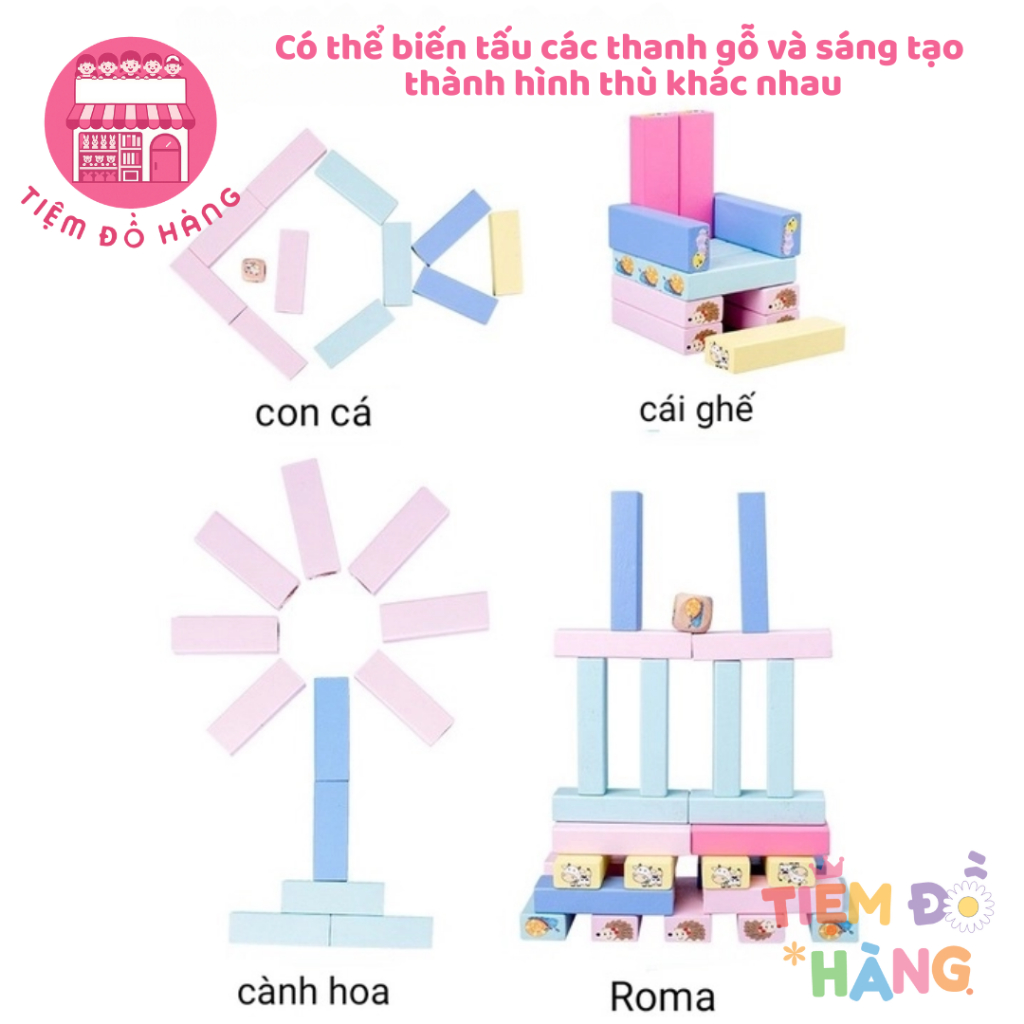 Bộ Rút Gỗ Hình Động Vật Cho Bé, Thiết Kế Nghộ Nghĩnh, Đáng Yêu