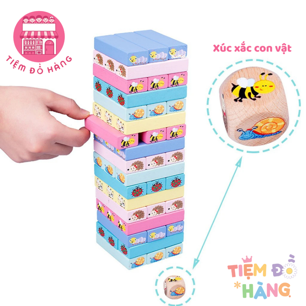 Bộ Rút Gỗ Hình Động Vật Cho Bé, Thiết Kế Nghộ Nghĩnh, Đáng Yêu