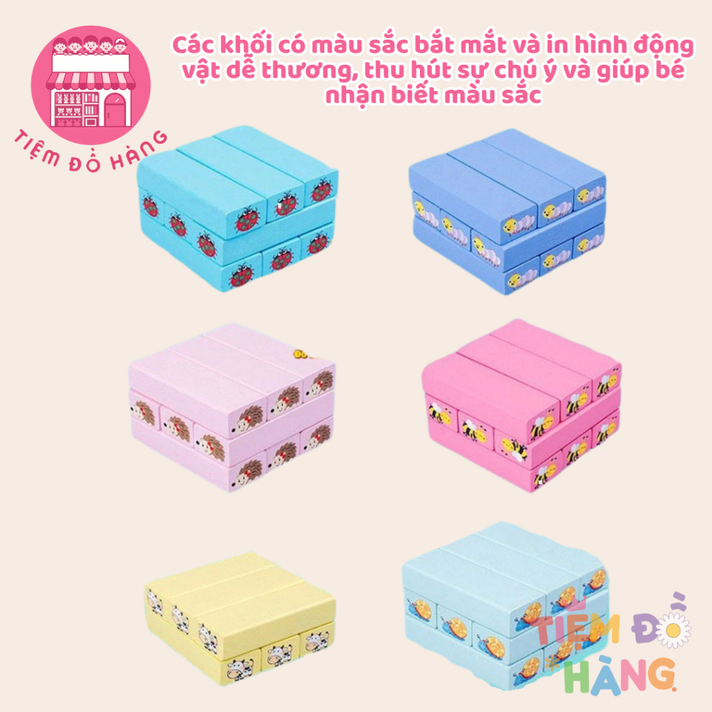 Bộ Rút Gỗ Hình Động Vật Cho Bé, Thiết Kế Nghộ Nghĩnh, Đáng Yêu