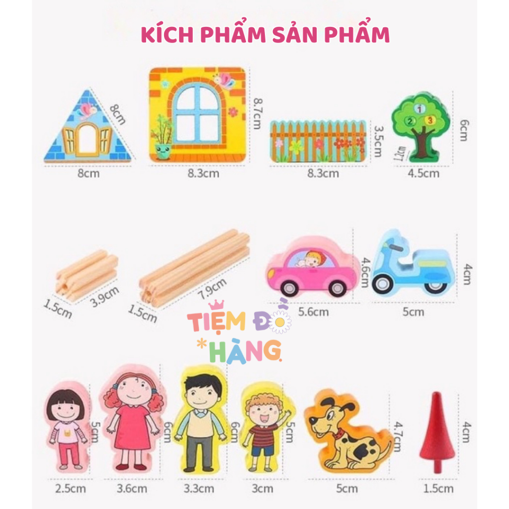 Đồ Chơi Lắp Ghép Mô Hình Nhà Gỗ 3D 128 Chi Tiết, Nâng Cao Tính Tư Duy Cho Bé