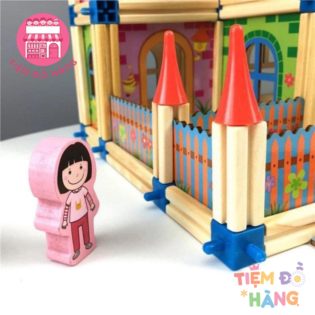 Đồ Chơi Lắp Ghép Mô Hình Nhà Gỗ 3D 128 Chi Tiết, Nâng Cao Tính Tư Duy Cho Bé