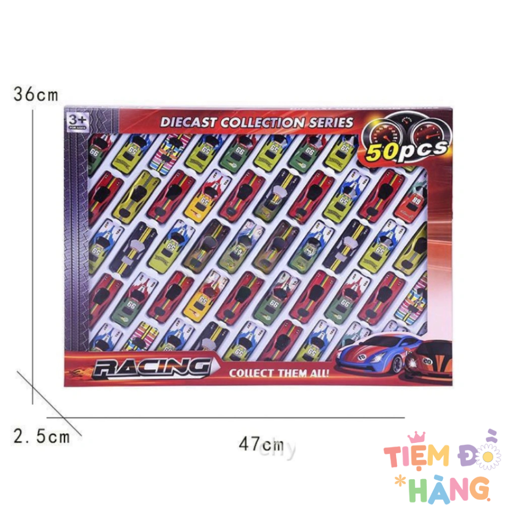 Set 50 Xe Ôtô Làm Bằng Thiếc, Đồ Chơi Dành Cho Bé