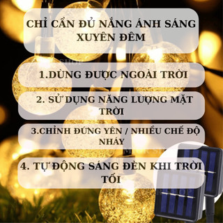 Ảnh 4 – Dây Đèn Led Trang Trí Năng Lượng Mặt Trời bóng Pha Lê mix ngôi sao đèn led nháy trang trí sân vườn NL-MIX
