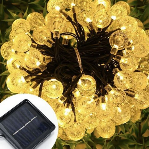 Dây Đèn Led Trang Trí Năng Lượng Mặt Trời bóng Pha Lê mix ngôi sao đèn led nháy trang trí sân vườn NL-MIX