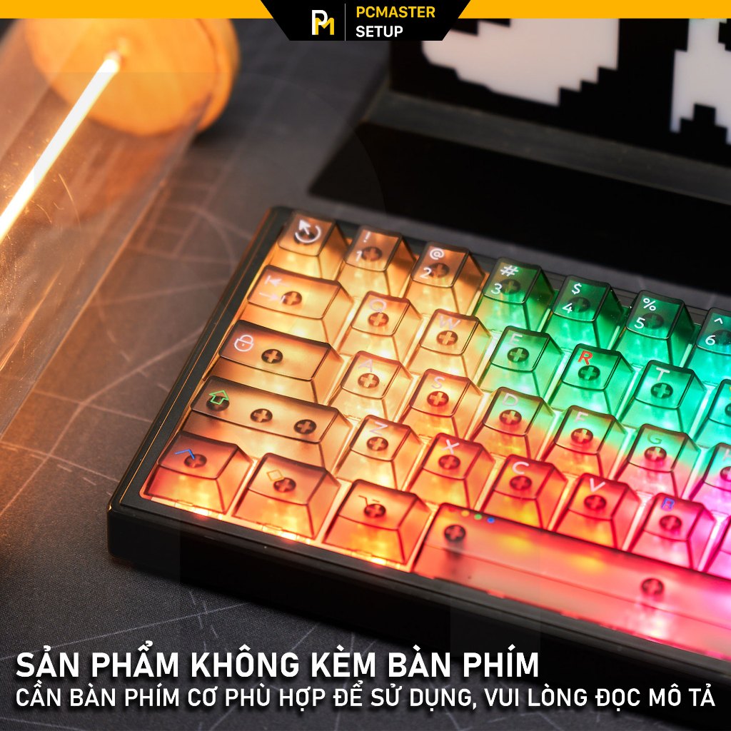 Keycaps xuyên led trong suốt mờ FOG BLACK LIGHT chất liệu nhựa PC trong ...