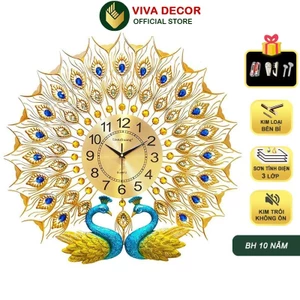 Đồng Hồ Treo Tường Trang Trí Chim Công Khổng Tước Song Hỷ Lianzhang VIVA DECOR V618