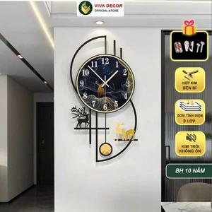Đồng Hồ Treo Tường Trang Trí HƯƠU TÀI LỘC Quả Lắc Bắc Âu hãng Lianzhang JJT, VIVA DECOR mã V2608