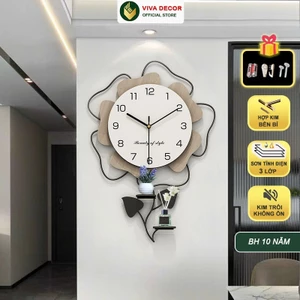 Đồng Hồ Treo Tường Bông Hoa Tặng Kèm Lọ Tinh Dầu Và Bình Hoa Nhỏ VIVA DECOR Lianzhang JJT V571