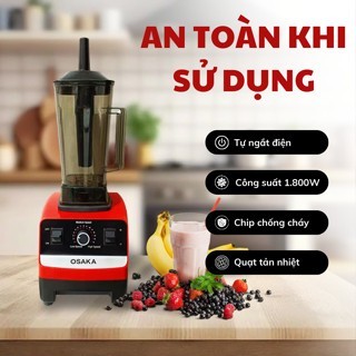 Máy Xay Công Nghiệp OSAKA BL-689 – 1800W – Cối 2L – Lưỡi Inox 8 Cánh – 15 Tốc Độ, Nhồi – Xay Sinh Tố
