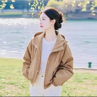 ÁO KHOÁC NỮ KAKI 2 LỚP NGẮN ÁO NÓN LỚP TRONG CÙNG MÀU NỔI BẬT PHONG CÁCH CÁ TÍNH TRẺ TRUNG PHÙ HỢP THỜI TRANG