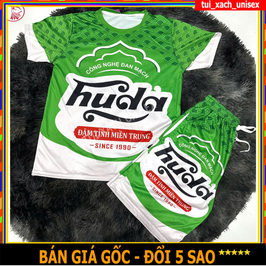 Bộ Đồ Nam Nữ Cổ Tròn Mùa Hè Chất Thoáng Mát In HUDA mặc nhà đi chơi thể thao 3 size 40-100kg Kl1