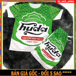 Bộ Đồ Nam Nữ Cổ Tròn Mùa Hè Chất Thoáng Mát In HUDA mặc nhà đi chơi thể thao 3 size 40-100kg Kl1