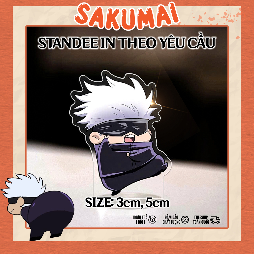 Mô Hình Standee, In Standee Jujutsu Kaisen 5cm In UV Cắt Viền Gojo Satoru Megumi Itadori Suguru Geto Dễ Thương - SakuMai