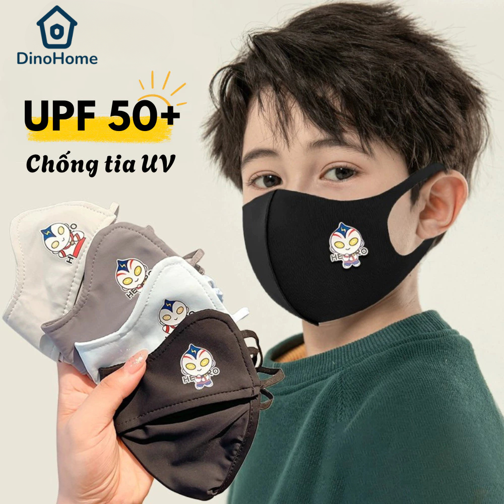 Khẩu trang chống nắng cho bé thiết kế 2 lớp chống tia UV vải lụa băng mát lạnh mềm mại thoáng khí