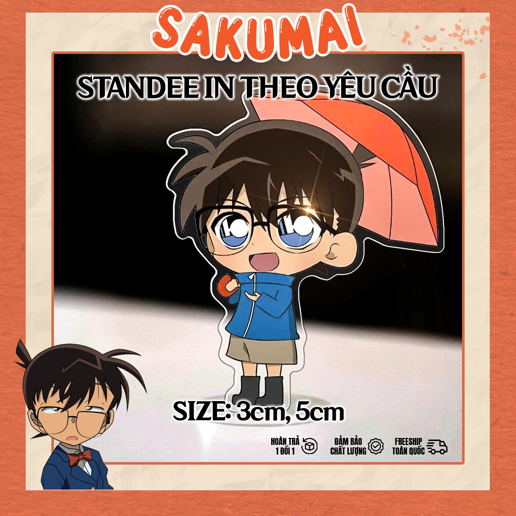 Mô Hình Conan, Standee Conan Cao 5cm In UV Cắt Viền Conan Shinichi Ran Anime Chibi Decor Trang Trí Góc Học Tập - SakuMai