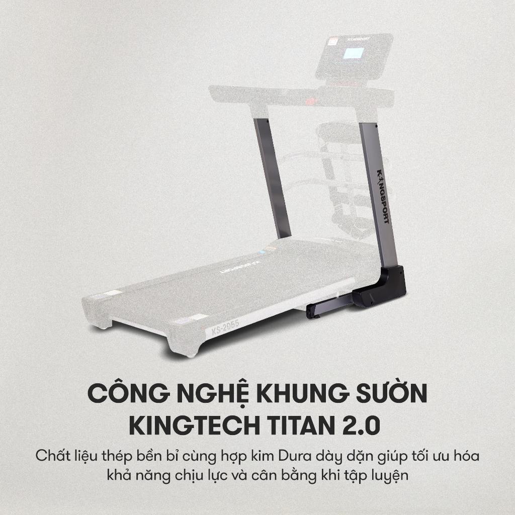 Máy chạy bộ KINGSPORT KS-2055 đa năng khung sườn Kingtech Titan 2.0 mạnh mẽ,12 chương trình