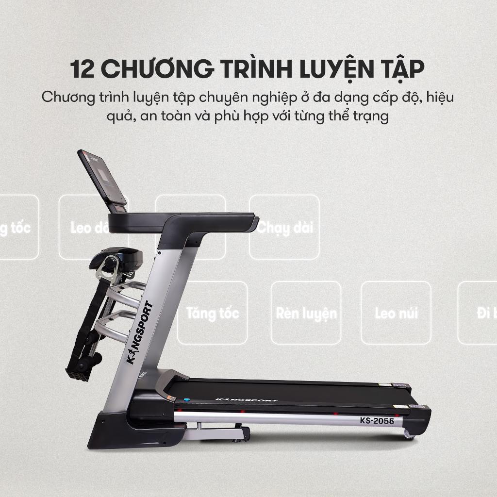 Máy chạy bộ KINGSPORT KS-2055 đa năng khung sườn Kingtech Titan 2.0 mạnh mẽ,12 chương trình