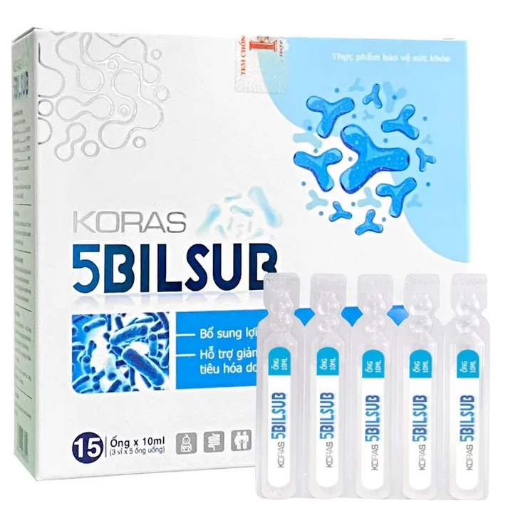Koras 5BilSub, Bổ sung lợi khuẩn, hỗ trợ giảm các triệu chứng rối loạn tiêu hóa do loạn khuẩn ruột