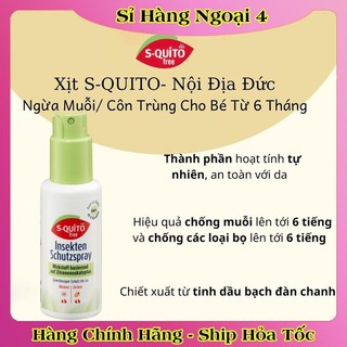 Xịt chống muỗi, kem bôi côn trùng đốt, thanh lăn và gel bôi muỗi đốt Squito Free cho bé từ sơ sinh của Đức- Date mới