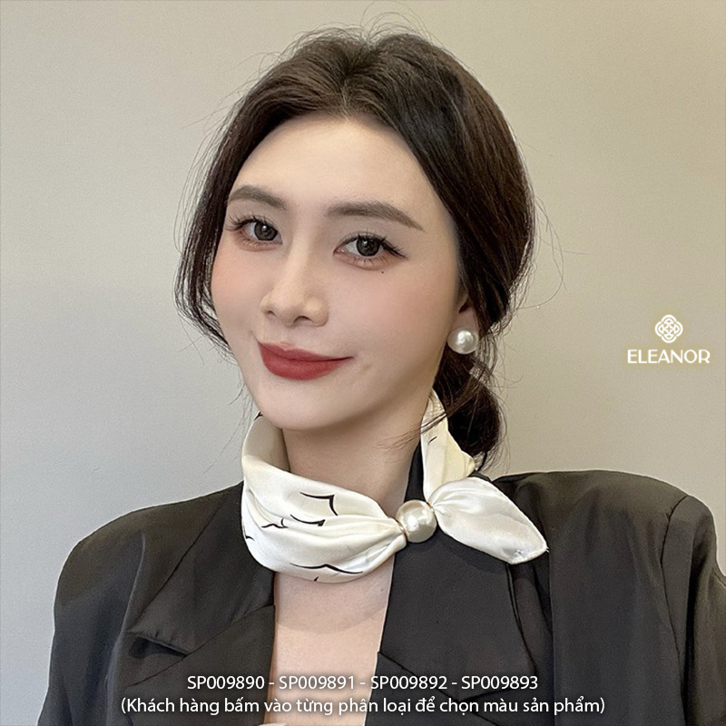 Khăn quàng cổ bandana turban Eleanor Accessories đính ngọc trai nhân tạo phụ kiện thời trang 9890