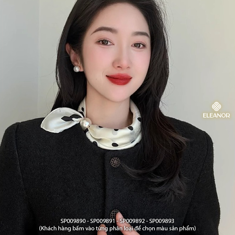 Khăn quàng cổ bandana turban Eleanor Accessories đính ngọc trai nhân tạo phụ kiện thời trang 9890