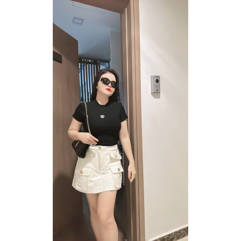 Áo thun ôm đính logo Versace chất đẹp