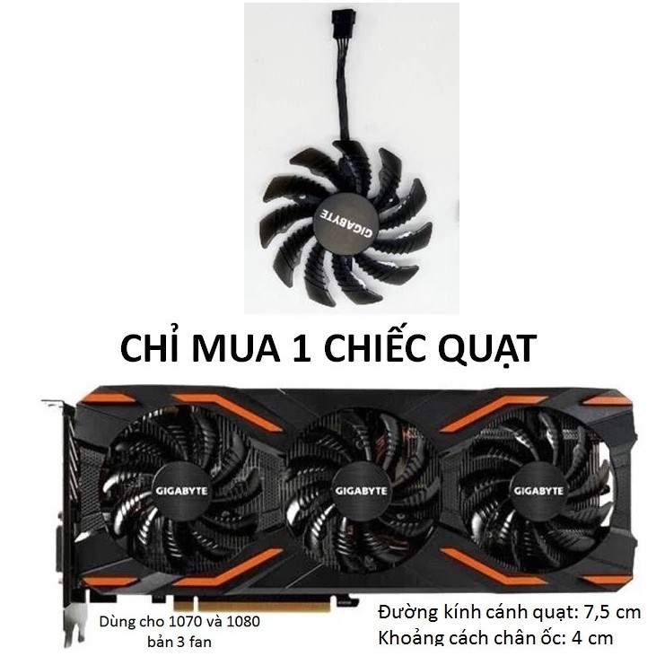 Fan quạt VGA Gigabyte GTX 1070 1080 bản 3 fan | Shopee Việt Nam