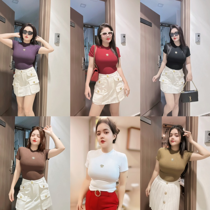 Áo thun ôm đính logo Versace chất đẹp