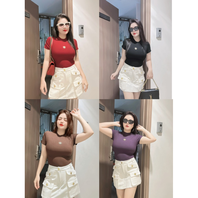 Áo thun ôm đính logo Versace chất đẹp
