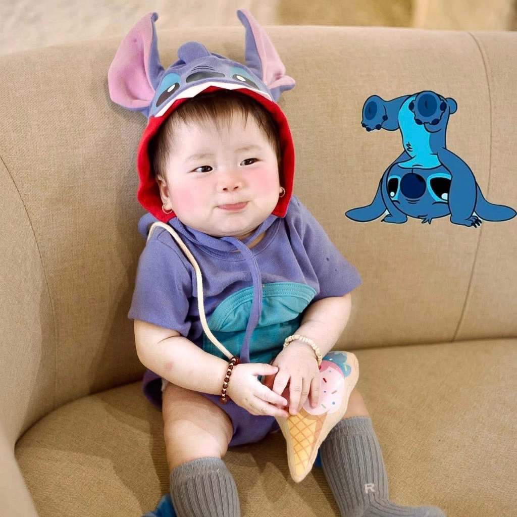 (HÀNG SẴN SHIP) Bodysuit Stick kèm mũ, túi tặng kèm tất trắng cho bé Hàn Quốc cover Uhorang bé 3-13kg, bé trai, bé gái