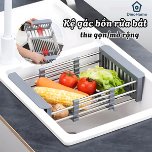 Kệ gác bồn rửa chén bát INOX 304 không gỉ, Giá gác bồn rửa chén ráo nước có thể thu gọn kéo dài