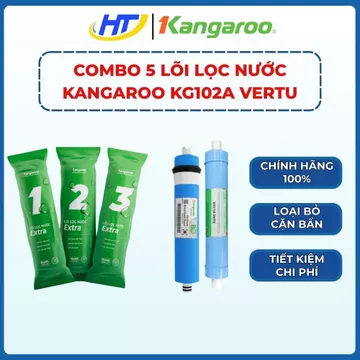 Combo 5 lõi Kangaroo gồm lõi 123 Extra, màng RO và lõi số 5 Nano Silver hàng chính hãng - Điện máy HT