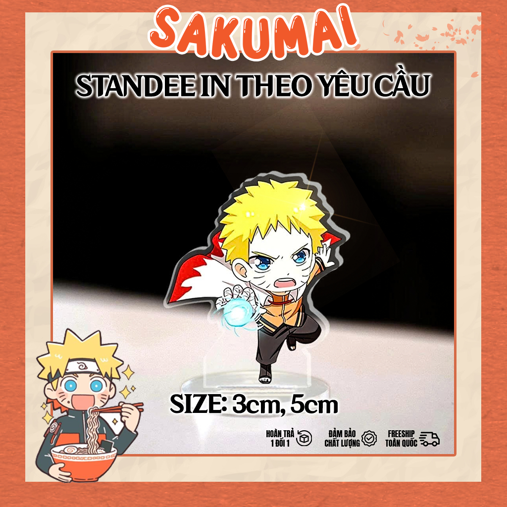Standee, Mô Hình Naruto Standee Chibi Cao 5cm In UV Cắt Viền Anime Manga Itachi Sasuke Madara Hinata Cute - SakuMai