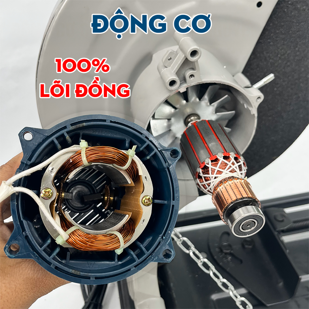 [Full Phụ Kiện] Máy Cắt Sắt Boshun BS-CS2500W Lõi Đồng, Công Suất 2500w Thiết Kế An Toàn, Tặng Lưỡi Cắt