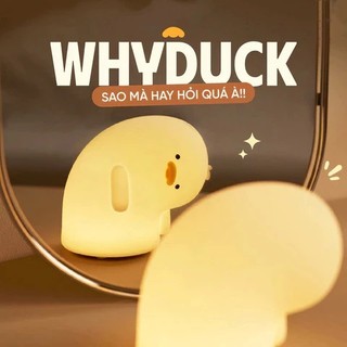 Đèn ngủ vịt vàng nghiêng đầu đèn ngủ để bàn Why Duck silicon cảm biến sạc USB